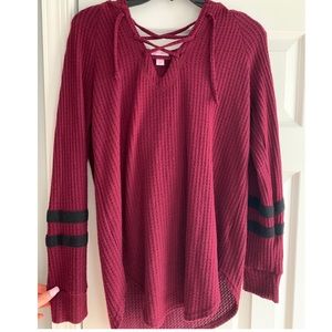 burgundy red sweater